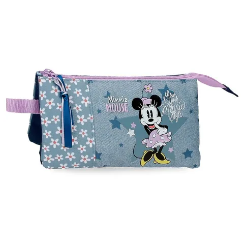 Disney Minnie Style Astuccio Triplo Blu 22x12x5 cm Poliestere