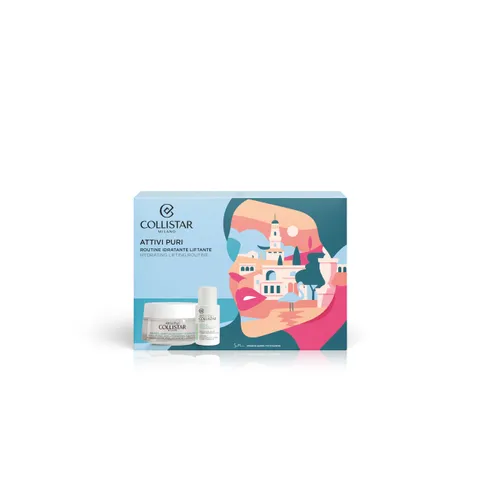 Collistar Attivi Puri Cofanetto Donna, Kit Viso Regalo con Pochette e Trattamento Viso