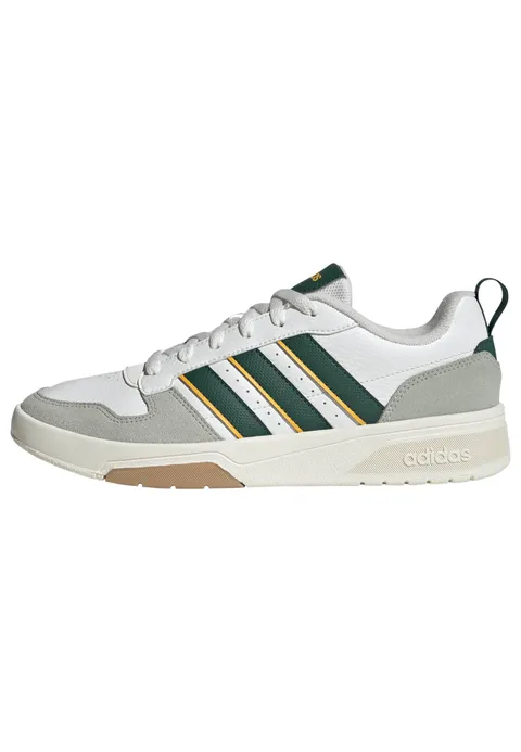adidas Uomo Courtwave Shoes, Core White/Collegiate Green/Crew Yellow, 40 EU