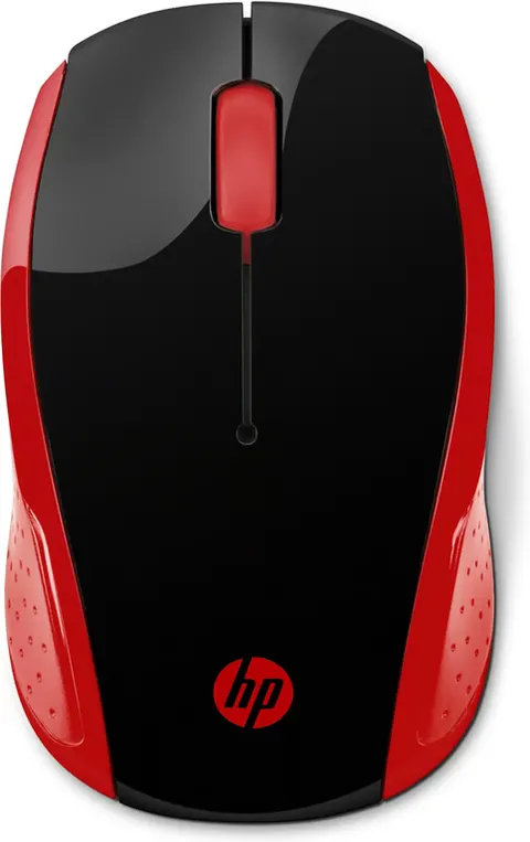 HP 200 Mouse Wireless, Tecnologia LED Rosso, Laser fino a 1000 DPI, 3 Pulsanti, Rotella Scorrimento, Ricevitore USB Wireless 2.4 GHz, Design Pratico e Confortevole, Ambidestro, Rosso