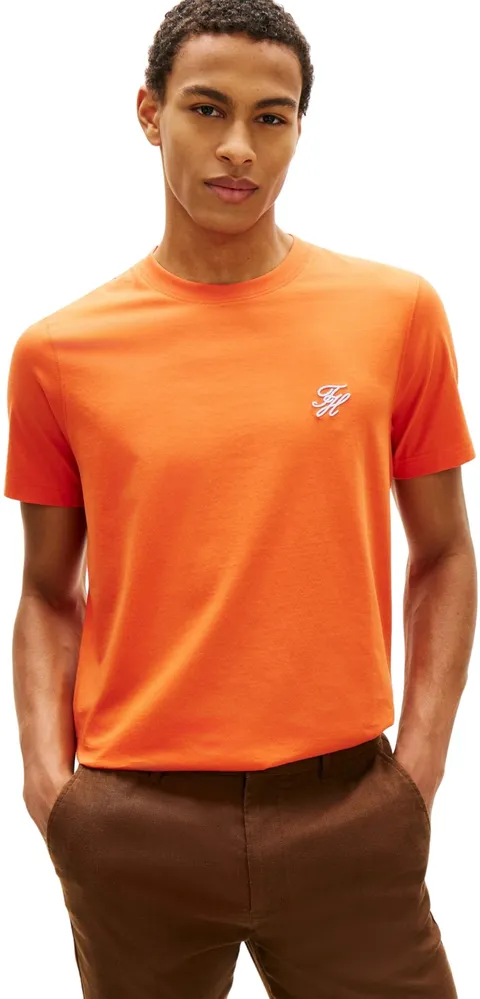 Tommy Hilfiger Script Monogram Swimshop Tee Mw0mw43066 Maglietta S/S, Orange (Brilliant Orange), XXL Uomo