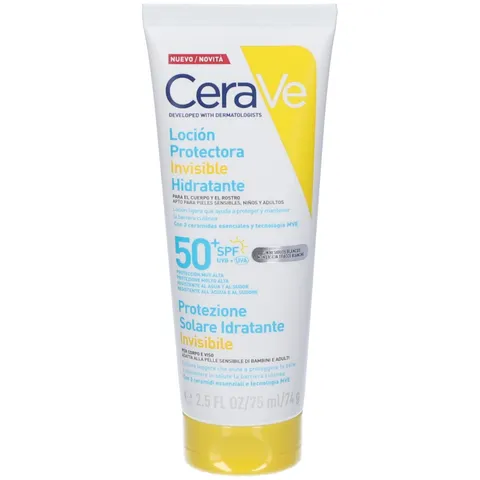 CeraVe Protezione Solare Idratante Invisibile SPF50+, Per Tutte le Tipologie di Pelle