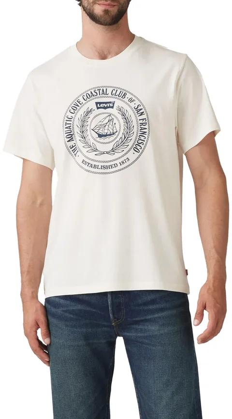 Levi's SS Relaxed Fit Tee, T-Shirt Uomo, Nautical Concept Egr, L