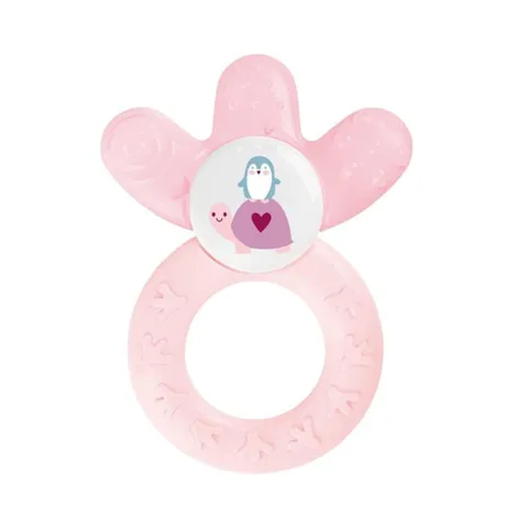 MAM Cooler Dentaruolo, Massaggia gengive neonati 4+ mesi rinfrescante e lenitivo, Con 5 diverse sagomature per sollievo nella dentizione, Accessori neonato con forma curva facile da afferrare, Rosa