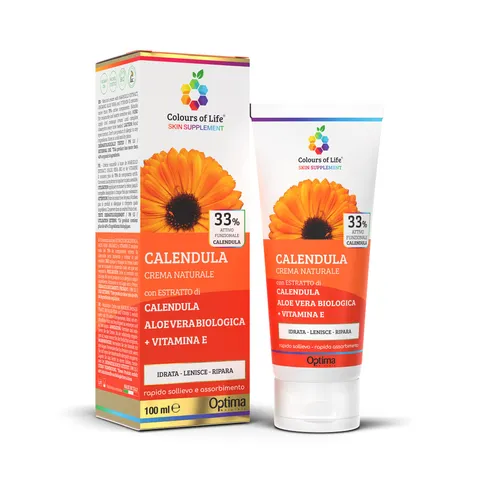 Calendula crema naturale - con Aloe Vera Biologica e Vitamina E - Ideale per Eritemi e