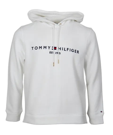 Tommy Hilfiger Donna Felpa Heritage con Cappuccio, Bianco (White), S