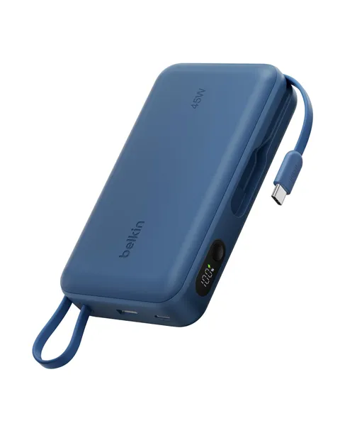 Belkin UltraCharge Power Bank 20000mAh con Cavo USB-C e Display - Blu