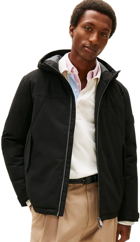 Tommy Hilfiger Uomo TECH Cappuccio Corto Imbottito JKT MW0MW42823 Altre Giacche, NERO