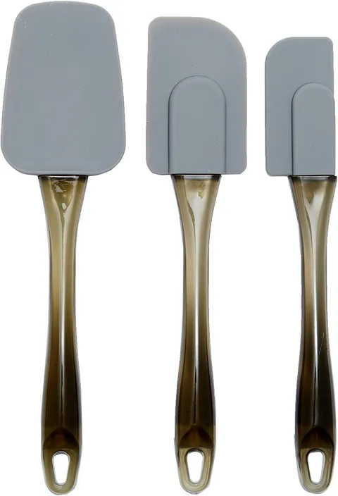 Amazon Basics Rettangolare Spatole in silicone, set da 3 pezzi, Grigio
