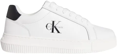 Calvin Klein Uomo Sneakers con Suola Preformata Chunky Mono in Pelle, Bianco (Bright