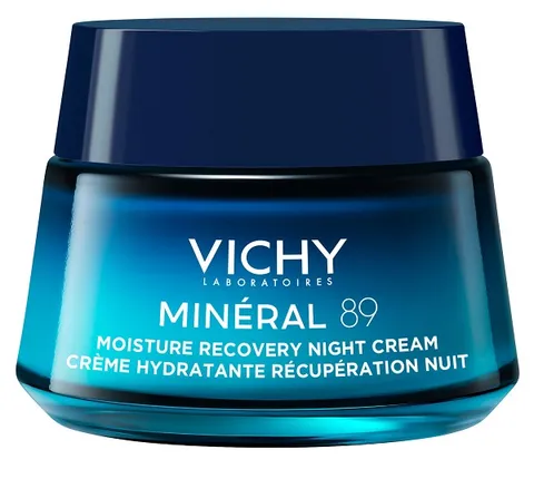 Vichy Minéral 89, Crema Notte Idratante, Per Tutti i Tipi di Pelle, Pelle Idratata e