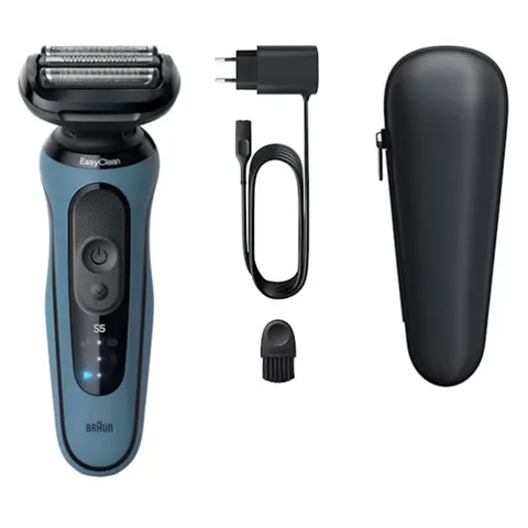 Braun Rasoio Uomo Elettrico Series 5, 52-A1000s, Blu - Rasoio Elettrico Senza Fili