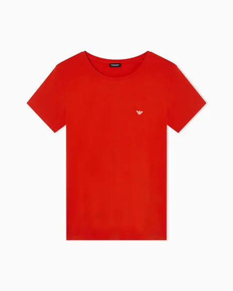 T-shirt girocollo da donna in cotone per tutti i giorni rossa L