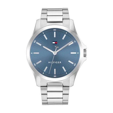 Tommy Hilfiger Orologio con Movimento al Quarzo a Tre Lancette da Uomo - Disponibile con cinturino in acciaio inossidabile o cinturino in pelle, Blue