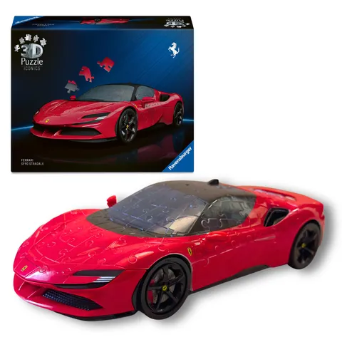Ravensburger - Puzzle 3D Ferrari SF90 Stradale 163 pezzi, Modellismo da costruire adulti