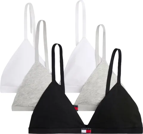 Tommy Hilfiger Donna Reggiseni a Triangolo Confezione da 3 con Logo, Multicolore (Grey