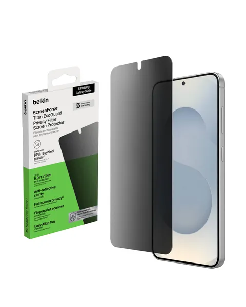 Belkin ScreenForce Titan EcoGuard Pellicola Privacy per Samsung Galaxy S26+, Pellicola