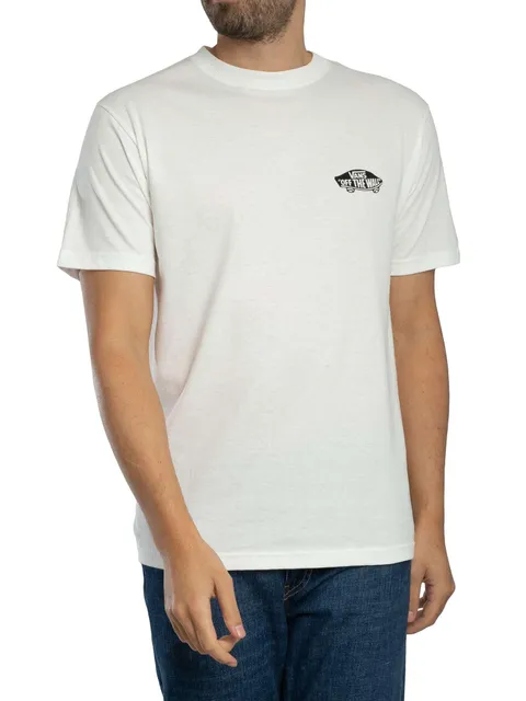 Vans Uomo Maglietta con Logo Posteriore Double Standard, White/Black, XXL