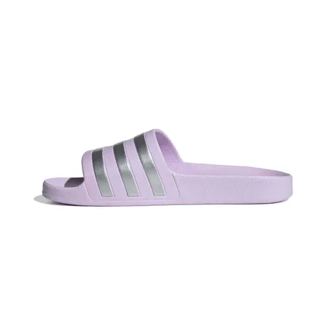 adidas Donna Adilette Aqua Slides Sandal, Ice Lavender/Matte Silver/Matte Silver, 39 EU