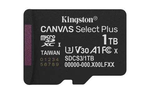Kingston Canvas Select Plus Scheda di memoria microSD 1TB micSDXC Gen3 150R A1 Adattatore
