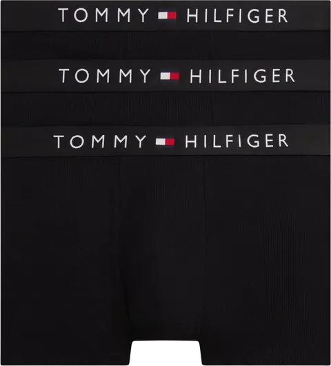 Tommy Hilfiger Uomo Boxer Confezione da 3 con Fascia con Logo, Nero (Black/Black/Black), L