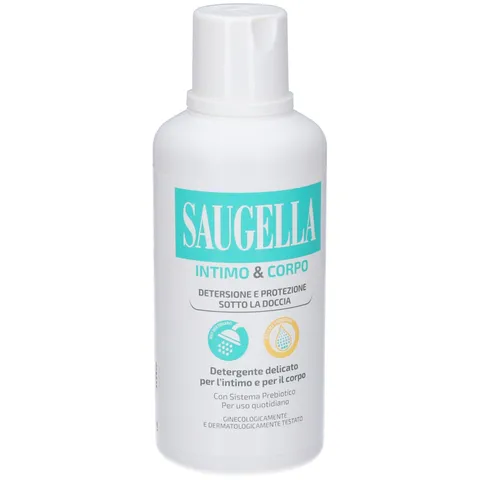 Saugella Detergente Intimo e Corpo, Uso Bagnoshiuma, Delicato Con Sistema Prebiotico