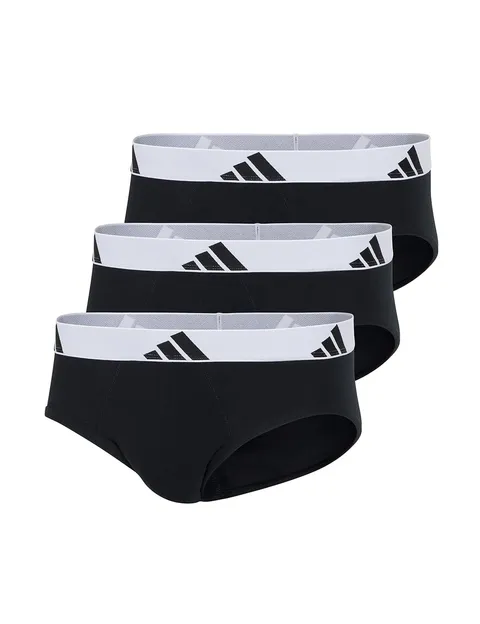 Adidas Slip da Uomo, Confezione da 3 Lettere (3 Pezzi) - Active Flex Cotton Biancheria