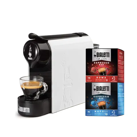 Bialetti Gioia, Macchina Caffè Espresso Incluse 32 Capsule, Funziona esclusivamente con