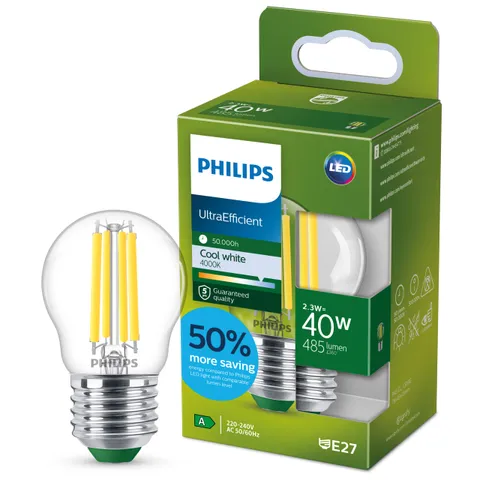 Philips Classic LED E27 40W (Luce Fredda)