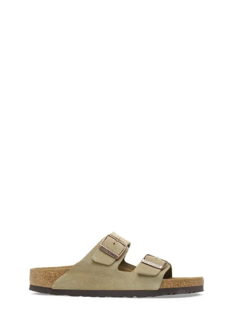 Birkenstock 051463 Arizona taupe, Suede Leather Pianelle Uomo, Taupe EU 44