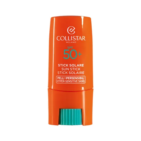 Collistar Stick Solare Protezione Attiva Pelli Ipersensibili SPF 50+, Adatto per Nei