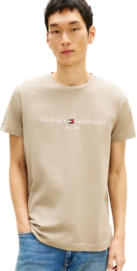 Tommy Hilfiger Tommy Logo Tee Uomo Mw0Mw11797, Verde, M