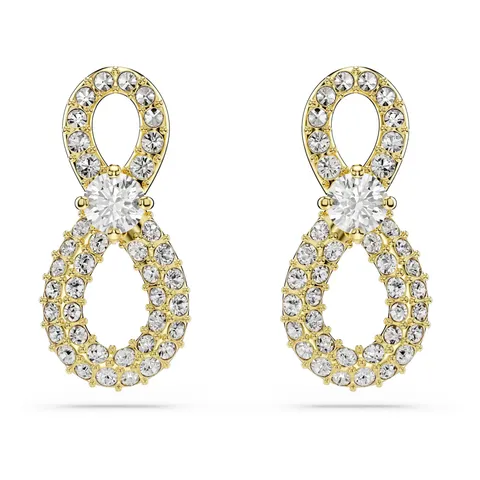 Swarovski Orecchini a lobo Hyperbola, Taglio tondo, Pavé, Infinito, Bianchi, Placcato