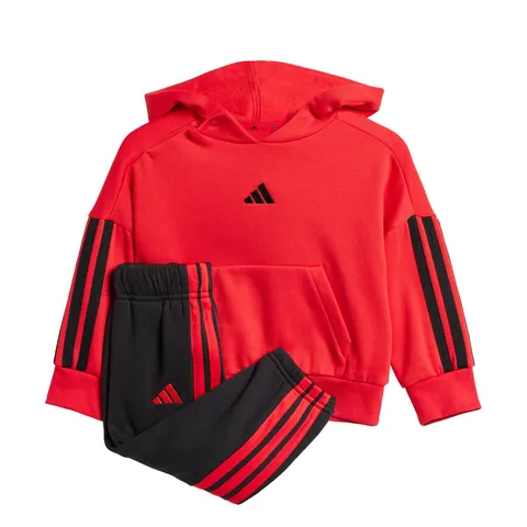 adidas Mixte bébé Essentials Hooded Jogger, Pure Ruby/Black/Black, 6-9 Months