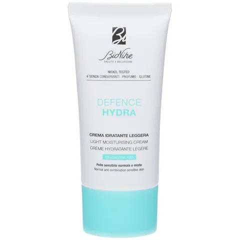 BioNike - Defence Hydra Leggera, Crema Idratante Viso con Acido Ialuronico e Burro di