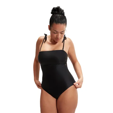 Speedo Shaping Bandeau 1 Piece Costume da Bagno per Donna, Nero, 40