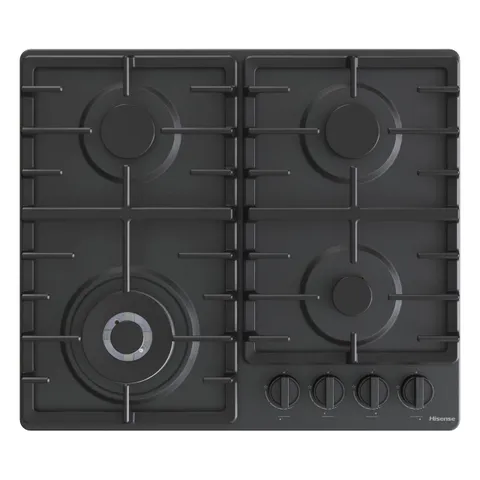 Hisense GM663BHF Piano Cottura a Gas, Larghezza 60 cm, Bruciatore Wok ad Alta Potenza