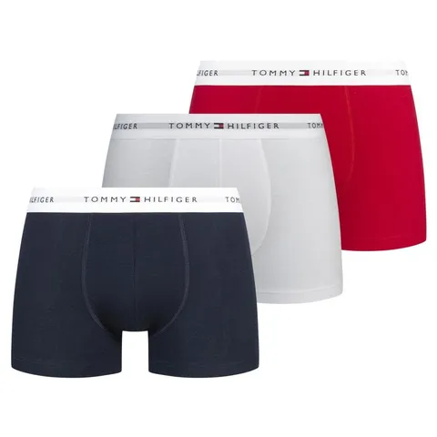 Tommy Hilfiger 3P Boxer da Uomo Primary Red/White/Desert Sky S