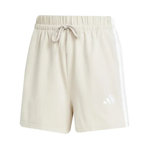 adidas Donna Essentials 3-Stripes Cotton Shorts, Wonder Alumina/White, M