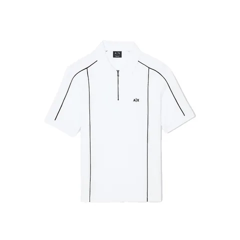 Armani Exchange Polo a Maniche Corte da Uomo, con Logo 3D, Colore Bianco, XS