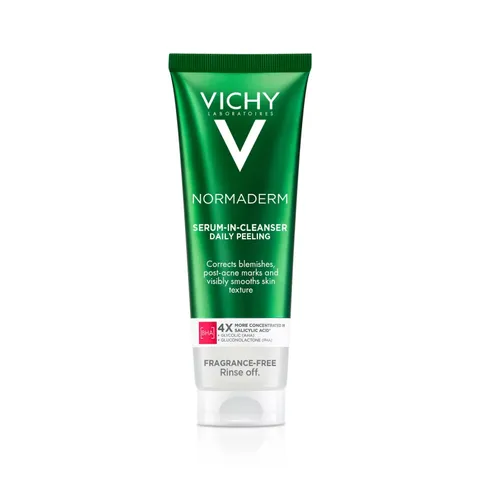 Vichy Normaderm Siero Detergente, Peeling Quotidiano per Pelle con Imperfezioni, Macchie