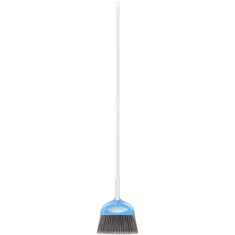 Amazon Basics Set scopa e paletta, blu e bianco