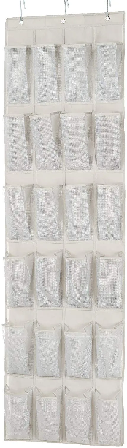 Amazon Basics Scarpiera a sospensione da porta a 24 scomparti, 48 x 170.7 cm, Grigio