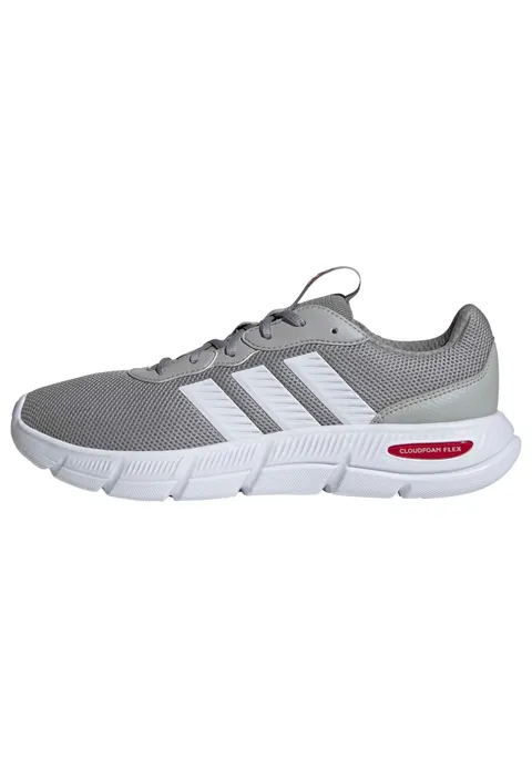 adidas Uomo Cloudfoam Flex Laces Shoes, Mgh Solid Grey/Ftwr White/Better Scarlet, 46 EU