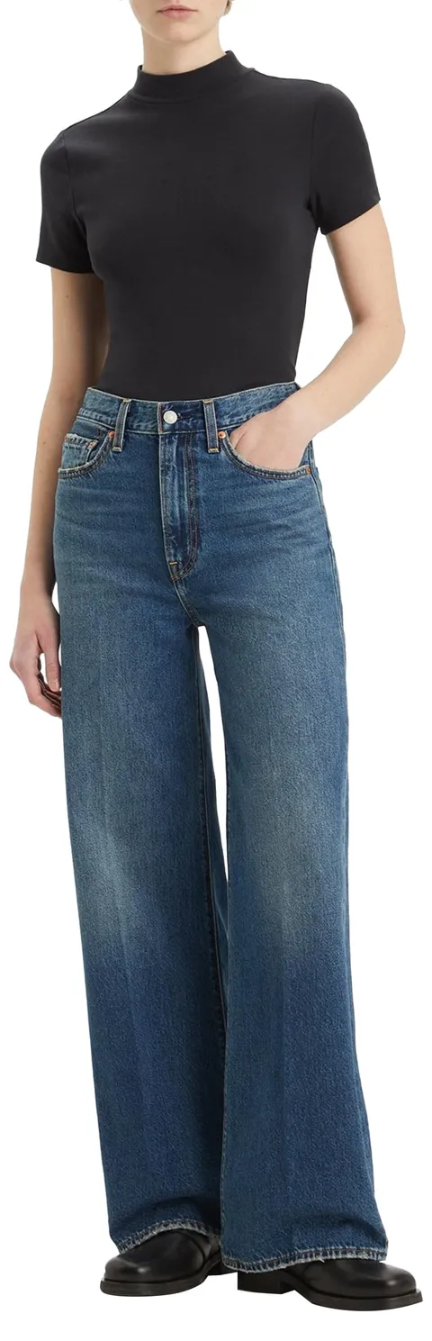 Levi's Jeans da Donna Ribcage Wide Leg, Polar Perimiter, 31W x 34L