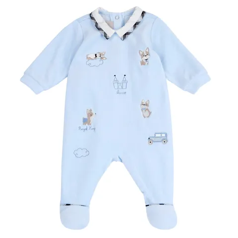 Chicco Tutina Neonato Ciniglia Azzurra 0-24M