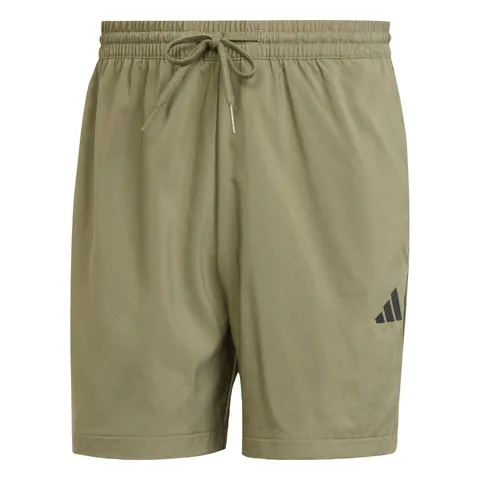 adidas Uomo Essentials Small Logo Chelsea Shorts, Olive Strata/Black, XL