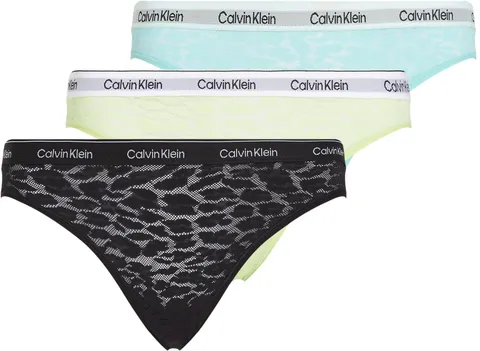 Calvin Klein Donna Slip Taglio Bikini Confezione da 3 Low-Rise Intimo, Multicolore