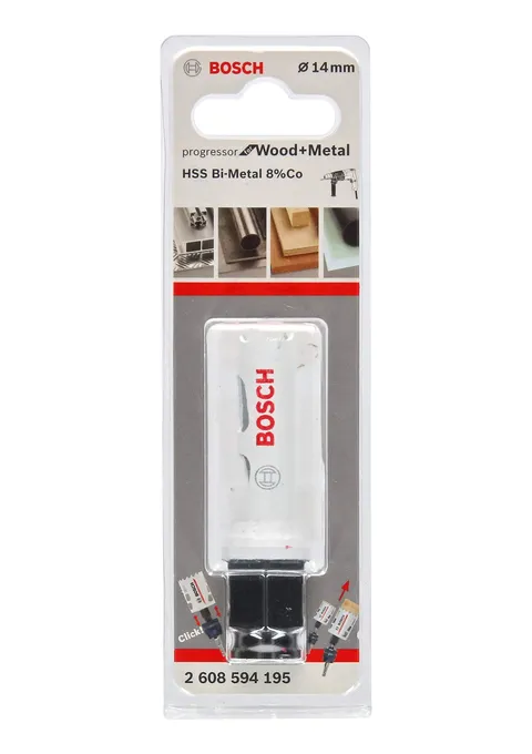 Bosch Sega a Tazza per Legno e Metallo, Accessorio per Foratrice, Legno, Nero, Ø 14 mm