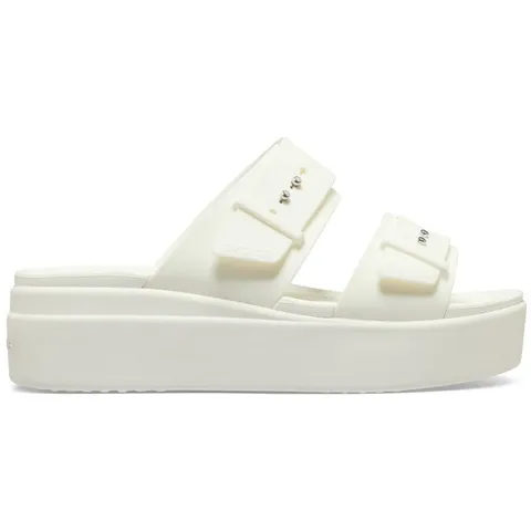 Crocs Brooklyn Buckle Low Wedge, Sandali Donna, Chalk, 39/40 EU